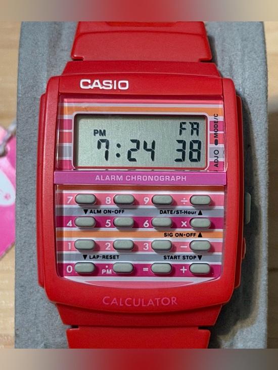 Casio Other - Casio LDF-40-4B Poptone Red Calculator Retro Vintage Digital Watch LDF NEW NWT